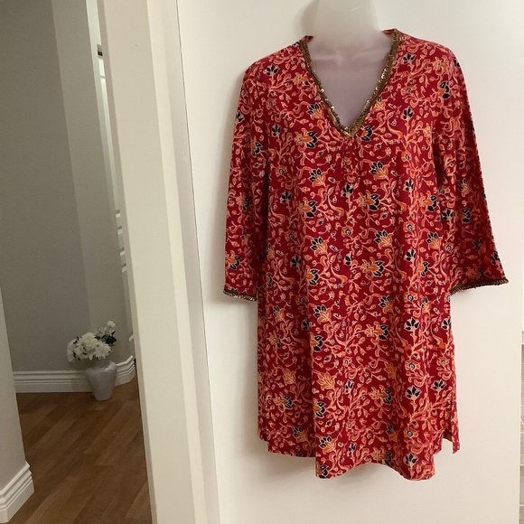 April Cornell Cotton Tunic Top Medium - Picture 1 of 9